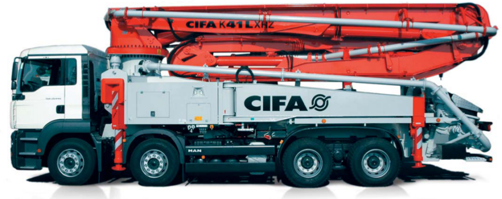 CIFA-K41L XRZ: Pompa autocarrata con braccio di distribuzione - 4 assi